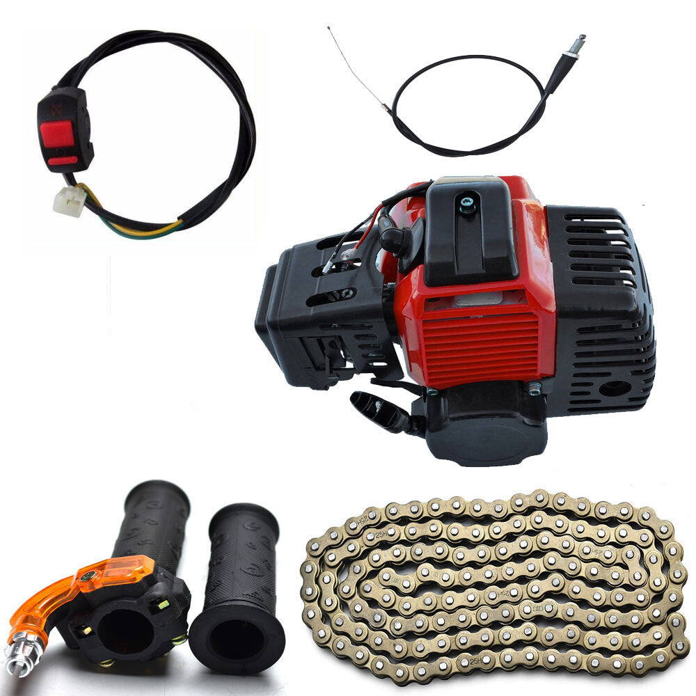 50cc 49cc 2-Step Pull-Start Engine Motor Kit All-Terrain Vehicle Four-Wheel Scooter Pocket Go-Kart
