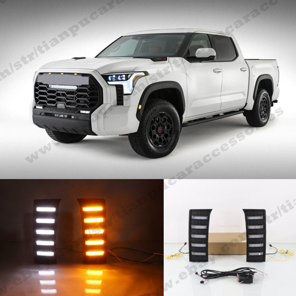 LED Daytime Running Light Turn Indicator Fog Lamp Bumper for Toyota Tundra 22-23