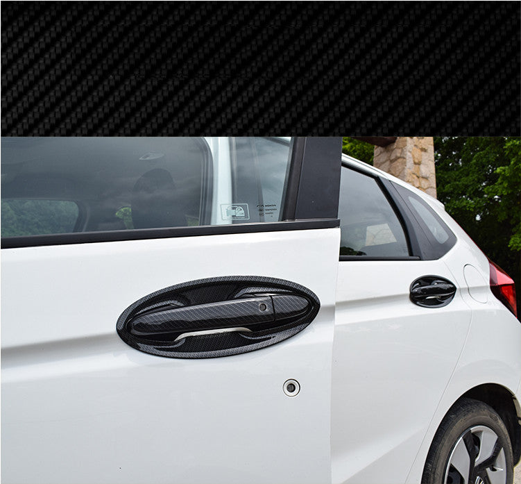 16-piece carbon fiber door handle and cup lid trim for 2014-2020 for Honda Fit Jazz