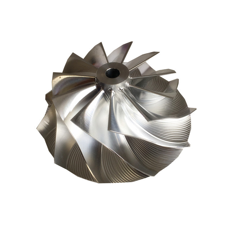 T04E 57.04/76.13 mm 11+0 Blade Turbine Milling/Burnt Compressor Wheel for Racing Cars