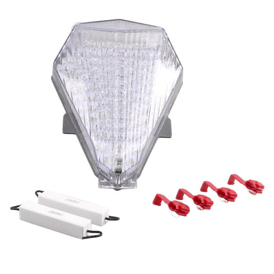 Motorcycle Rear Brake Tail Light Turn Signals Fit for Yamaha YZF R6 2006 2007 Clear