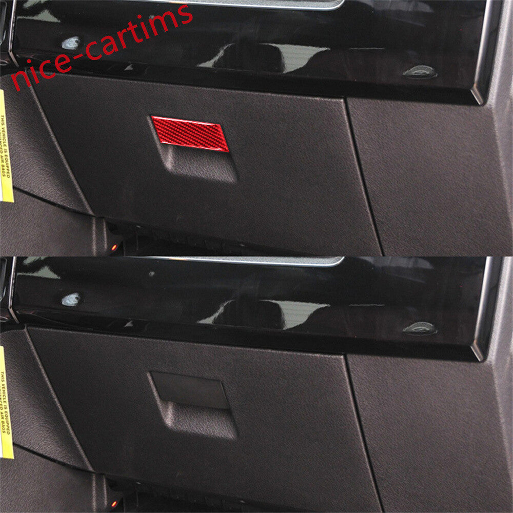 Red Carbon Fiber for Co -pilot Glove Box Handle Switch Cover for Ford F-150 2009-2014