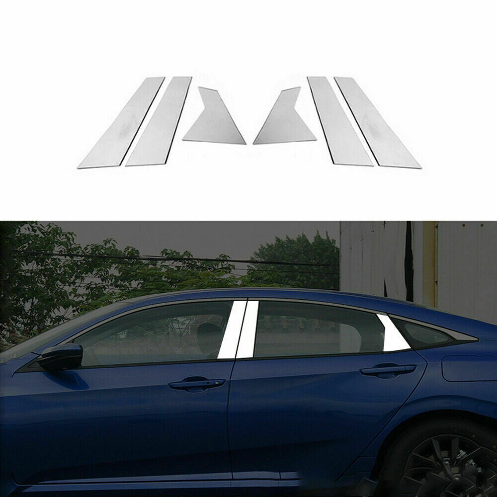 Chrome Pillar Post for Honda for Civic Sedan 2016-2021 6p Window Door Trim Cover Kit