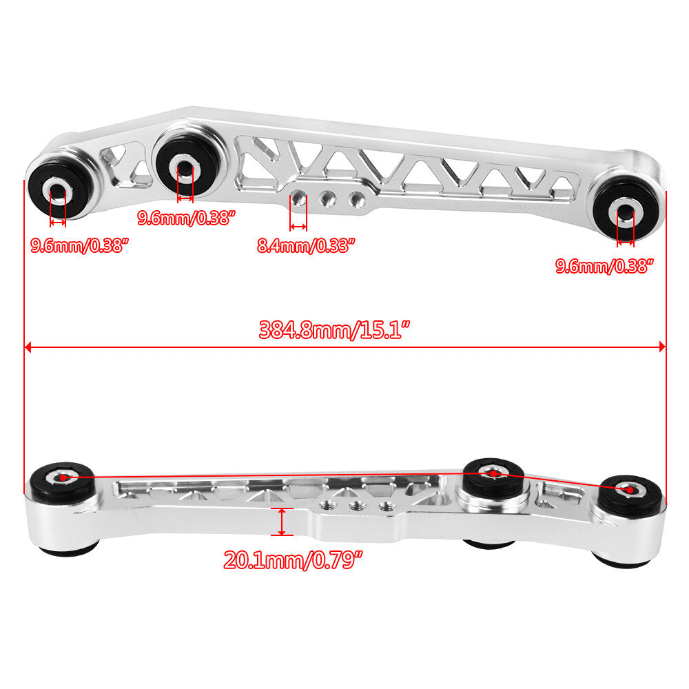 Billet Rear Lower Control Arm + Subframe Brace LCA Kit for Honda for Civic 92-95 EG