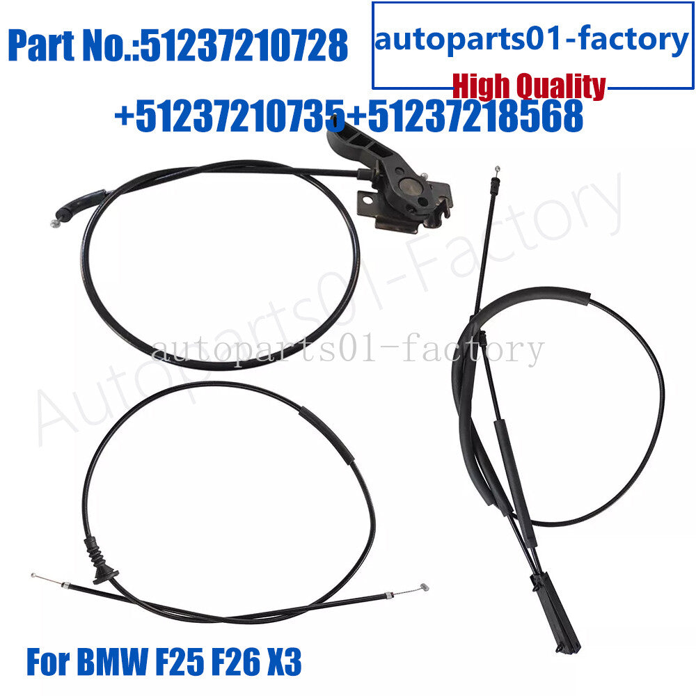 3PCS Hood Latch Lock Release Cable Fit for BMW X3 F26 X4 F26 xDrive35i