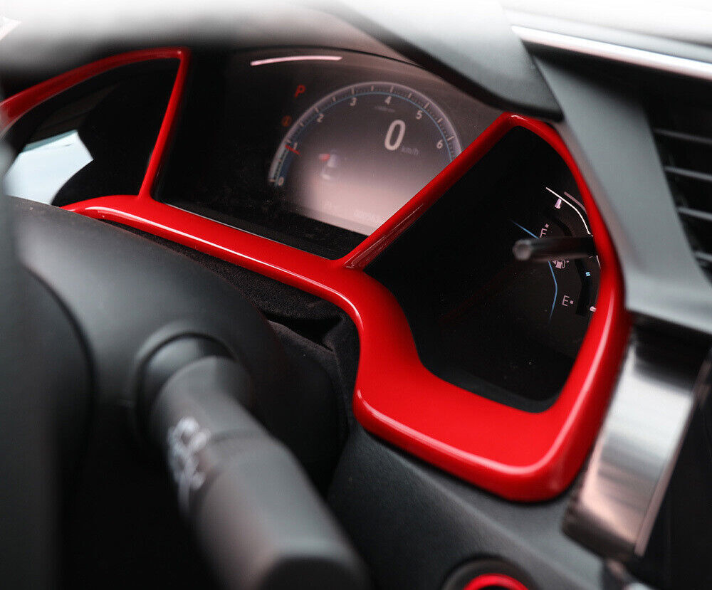 Dashboard Panel Frame Cover Trim 1PCS for Honda for Civic 10th 16-2021 Bright Red