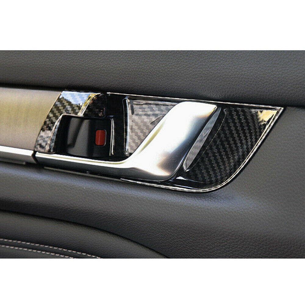 4x Carbon Fiber Car Inner Door Handle Bowl Cover Trim for Honda Accord 2018-2021