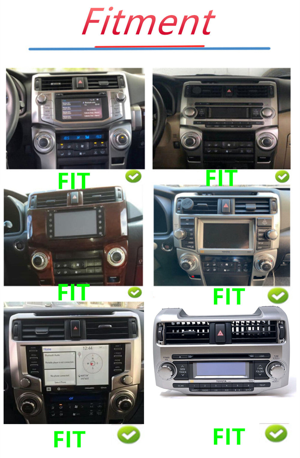 For 2010-2023 for Toyota for 4Runner Stereo Radio 9 Android 13.0 GPS Nav Head Unit Wifi
