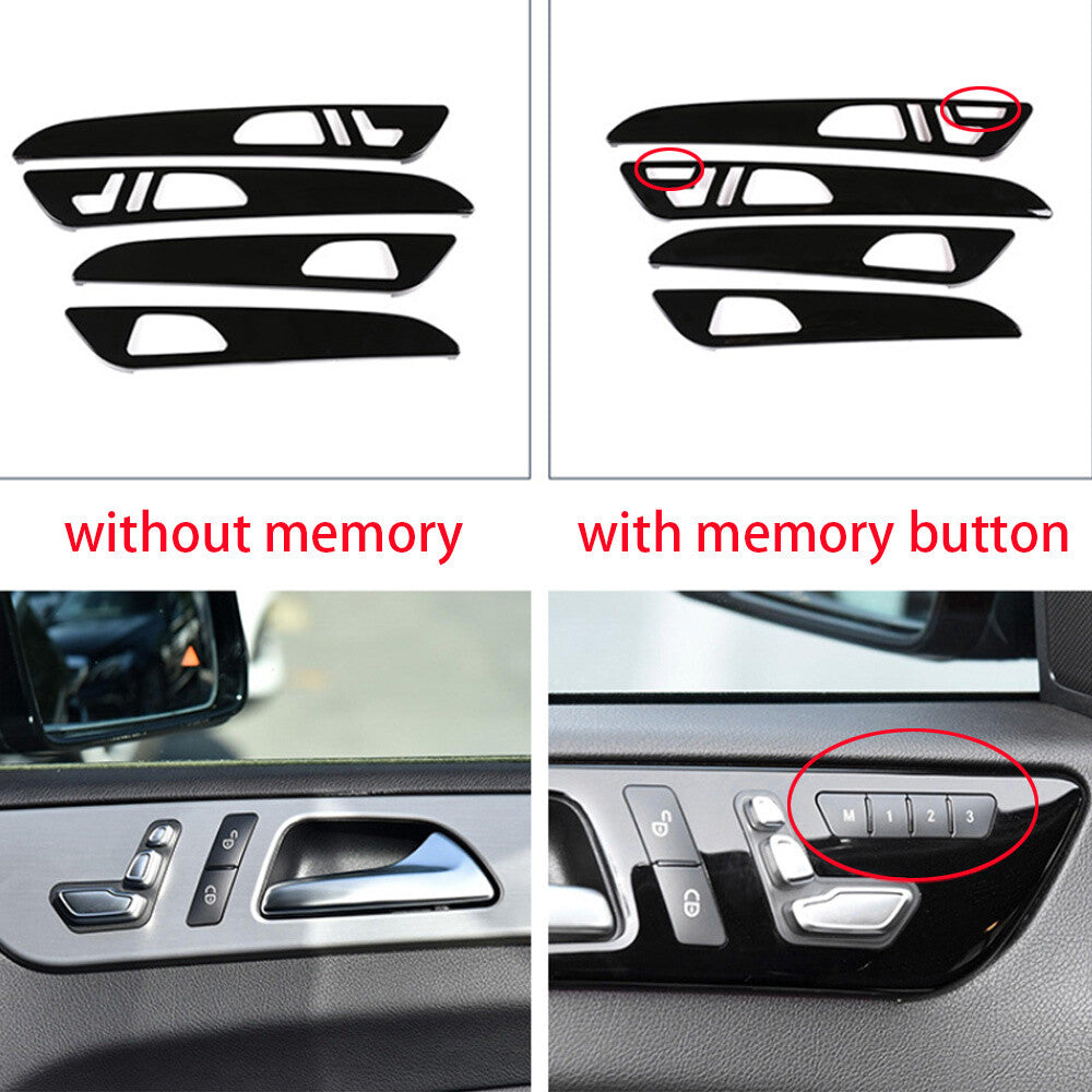 for Benz GL GLE GLS ML W166 2013-2019 Interior Door Panel Trim ABS Gloss Black¡Á4