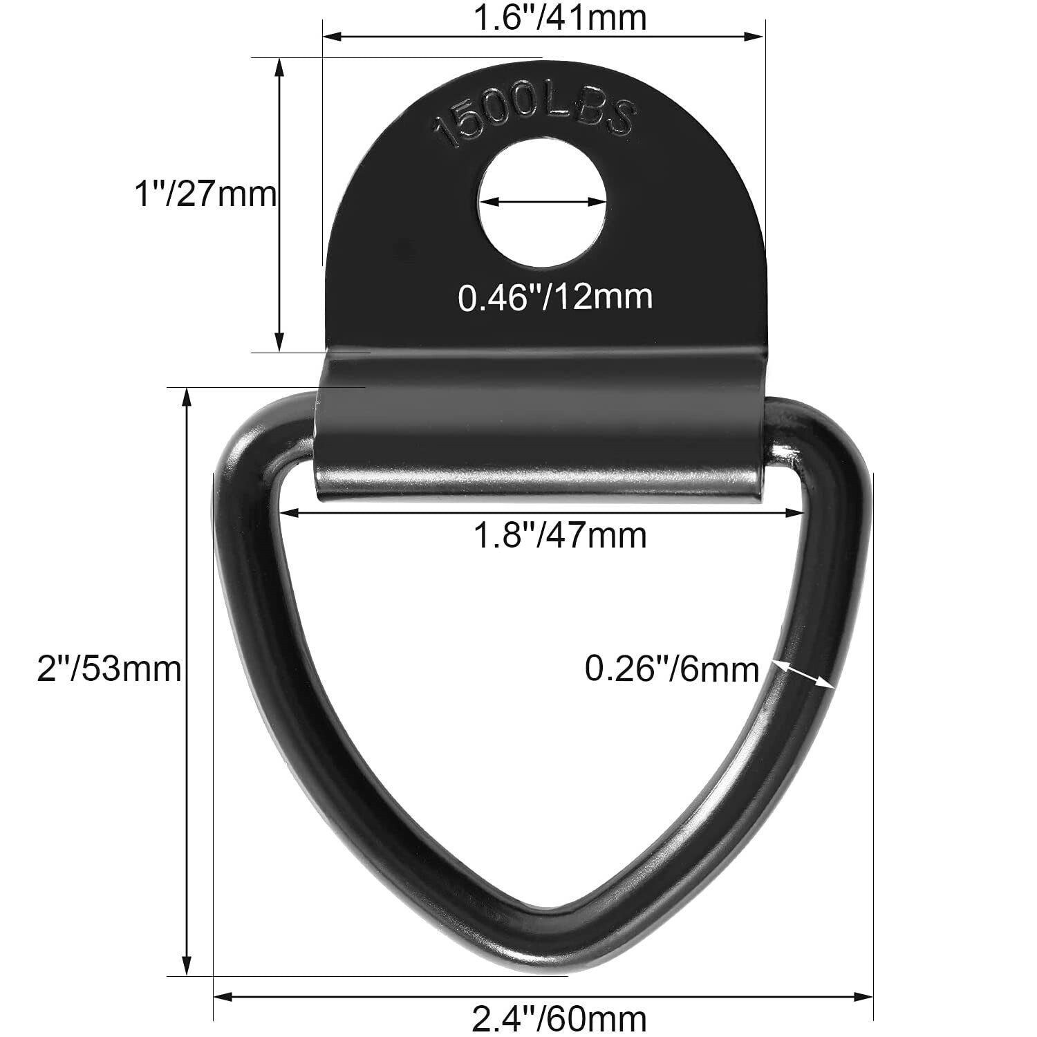 6-piece heavy-duty truck bed V-ring fastening anchor ring trailer hook cargo bolts
