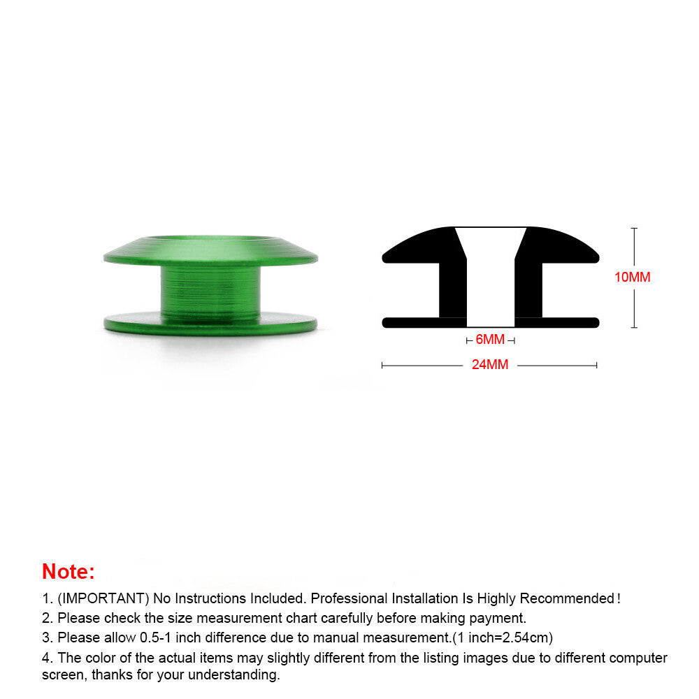 JDM Quick Release Fasteners Bumper Trunk Fender Hatch Lids Kit Aluminum Green