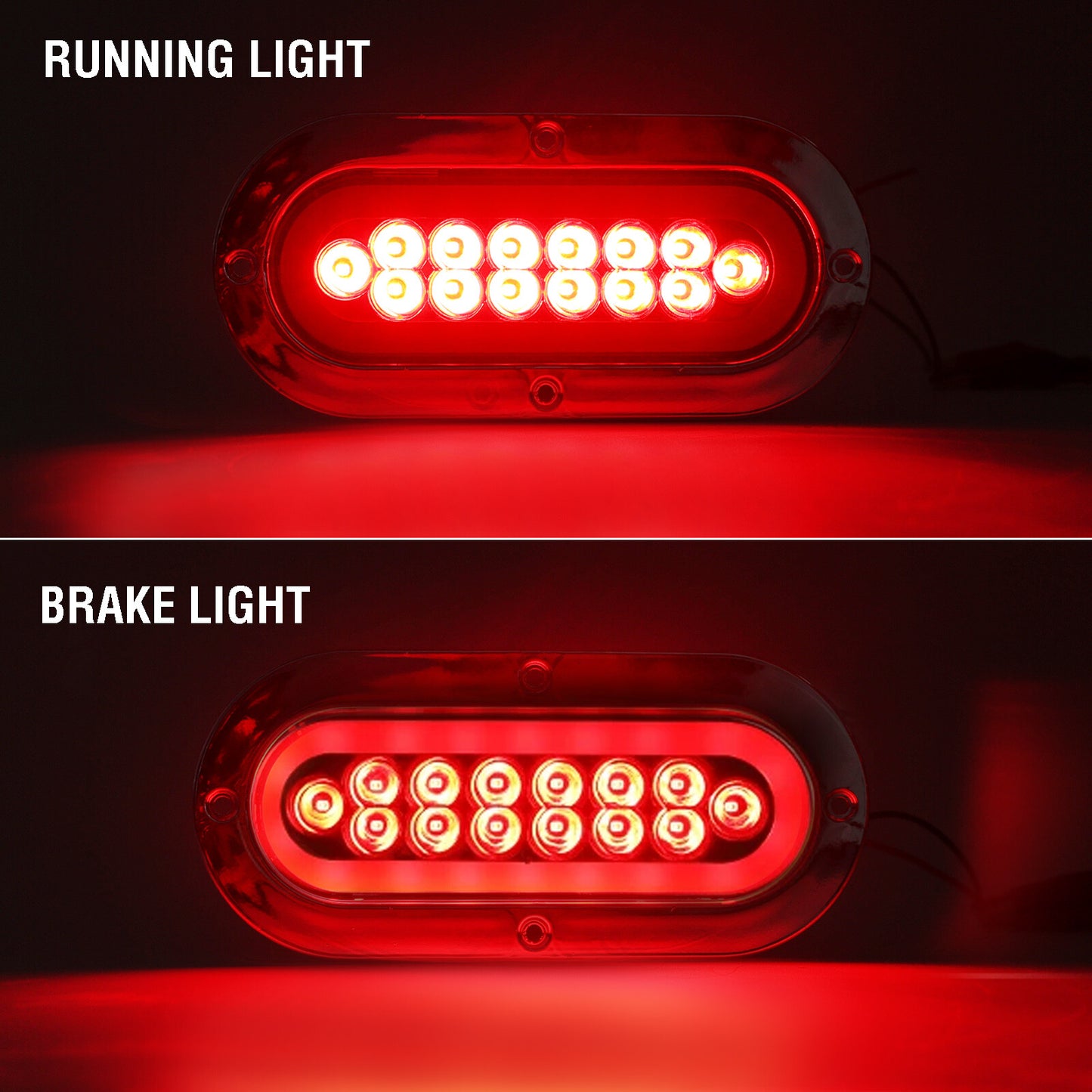 2x Oval Trailer Tail Light Stop Indicator Brake Rear Lamp Caravan Camper UTE UTV