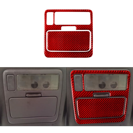 2x Red Carbon Fiber Interior Overhead Light Cover Trim for Lexus RX300 1998-2003