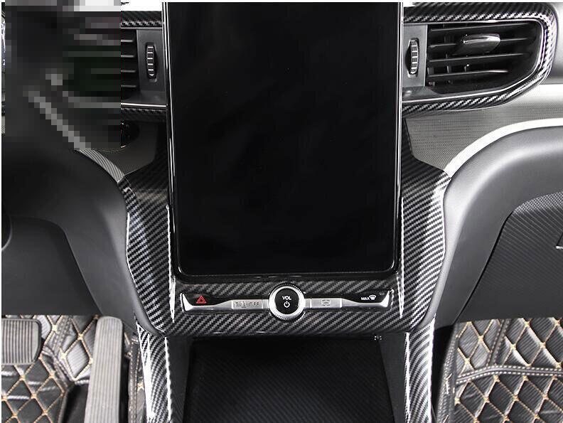 for Ford Explorer Carbon Fiber Central Console AC Switch Panel Trim 2020-2022