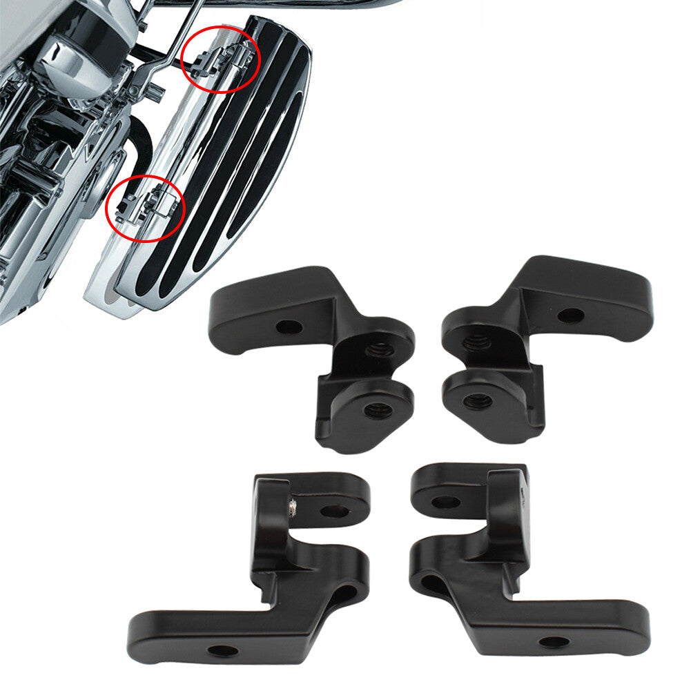 Front Driver Floorboard Relocation Brackets Black for Harley Touring Road Glide