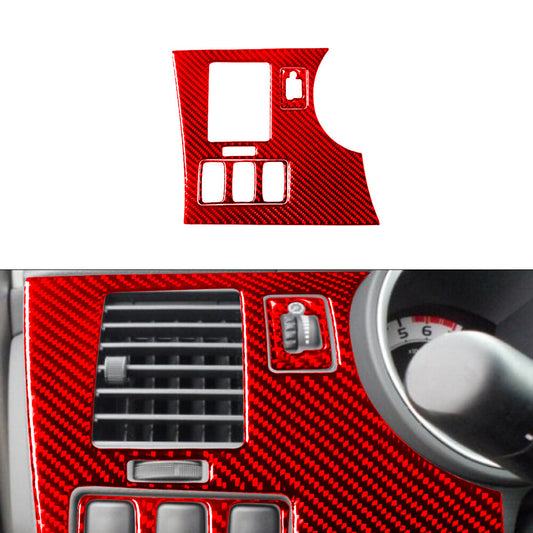 3x Red Driver Side Air Vent Trim Cover Carbon Fiber for Toyota Tacoma 2012-2015