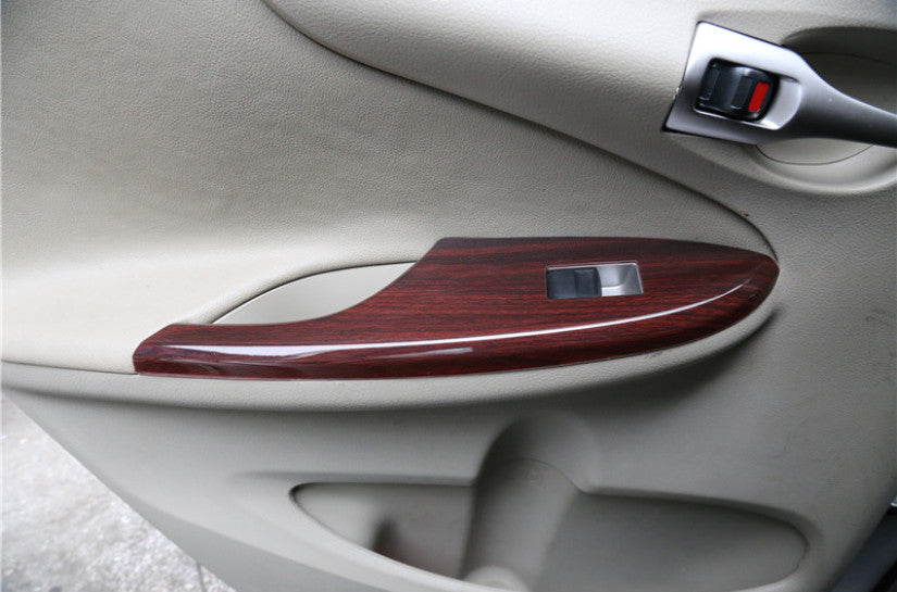 for Toyota for Corolla 09-2013 Red Wood Grain Inner Window Lift Panel Switch Trim 4X