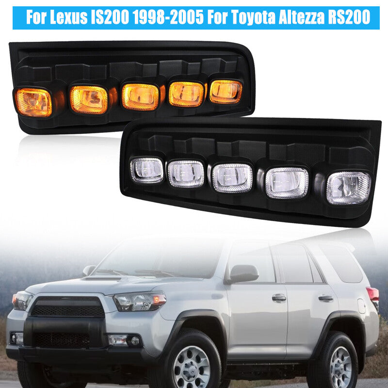 1 Pair LED Fog Light Fog Lamp DRL Turn Signal Lamp for Toyota 4Runner 2010-2013