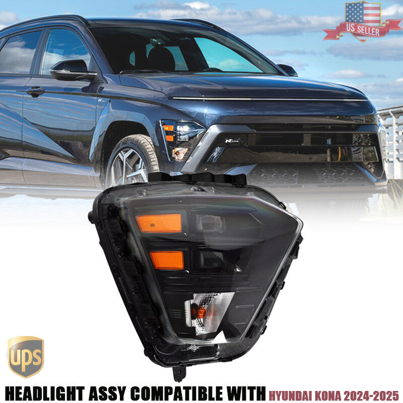 Right Passenger Side LED Headlight Assy 92102-BE020 for Hyundai Kona 2024-2025