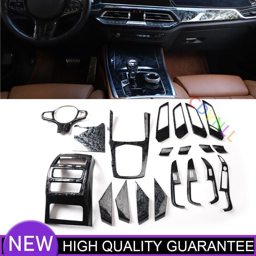 Fit for BMW X5 2019-2023 Black Wood Grain Car Interior Moulding Decor Cover Kit