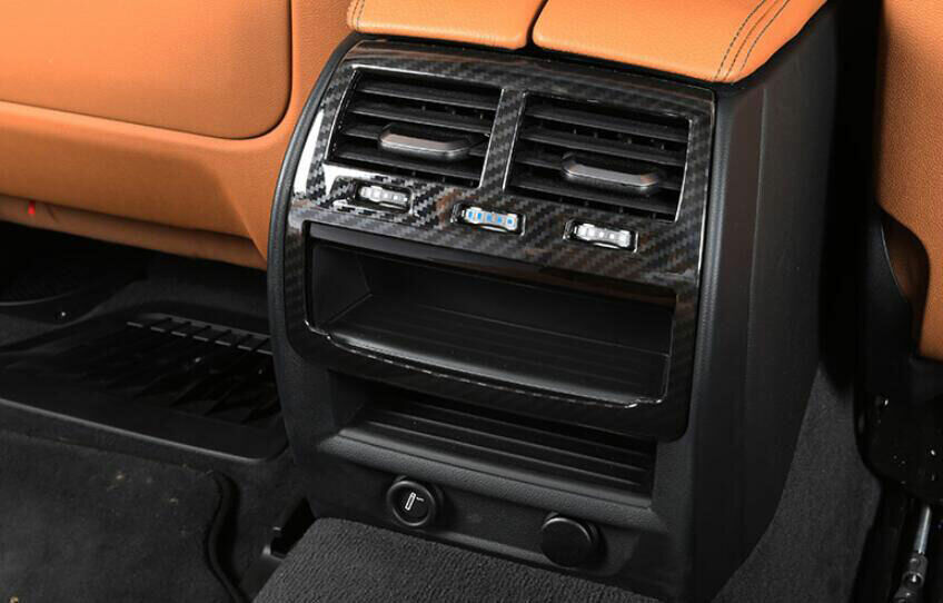 for BMW 5 Series 2018-23 Carbon Fiber ABS Rear Air Outlet Vent Frame Cover Trim
