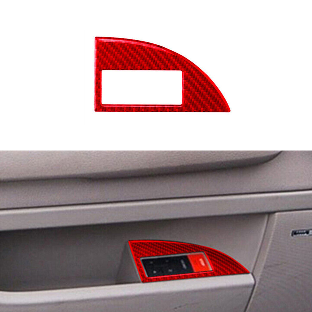 Red carbon fiber car for seat control trim for Audi A4 S4 2005-2008