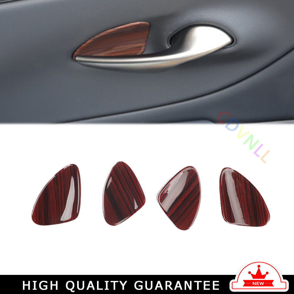Car Inner Door Bowl Sticker Trim Interior 4X Fit for Lexus for ES 2015-2017 Red Wood
