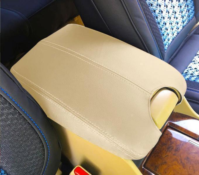 1X Beige PU Leather Middle Console Armrest Box Cover Trim for Honda Accord 08-12