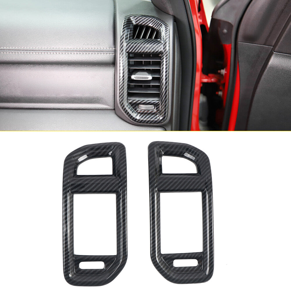 ABS Carbon Fiber Side Air Vent Outlet Cover Frame Decor for Dodge for Ram 1500