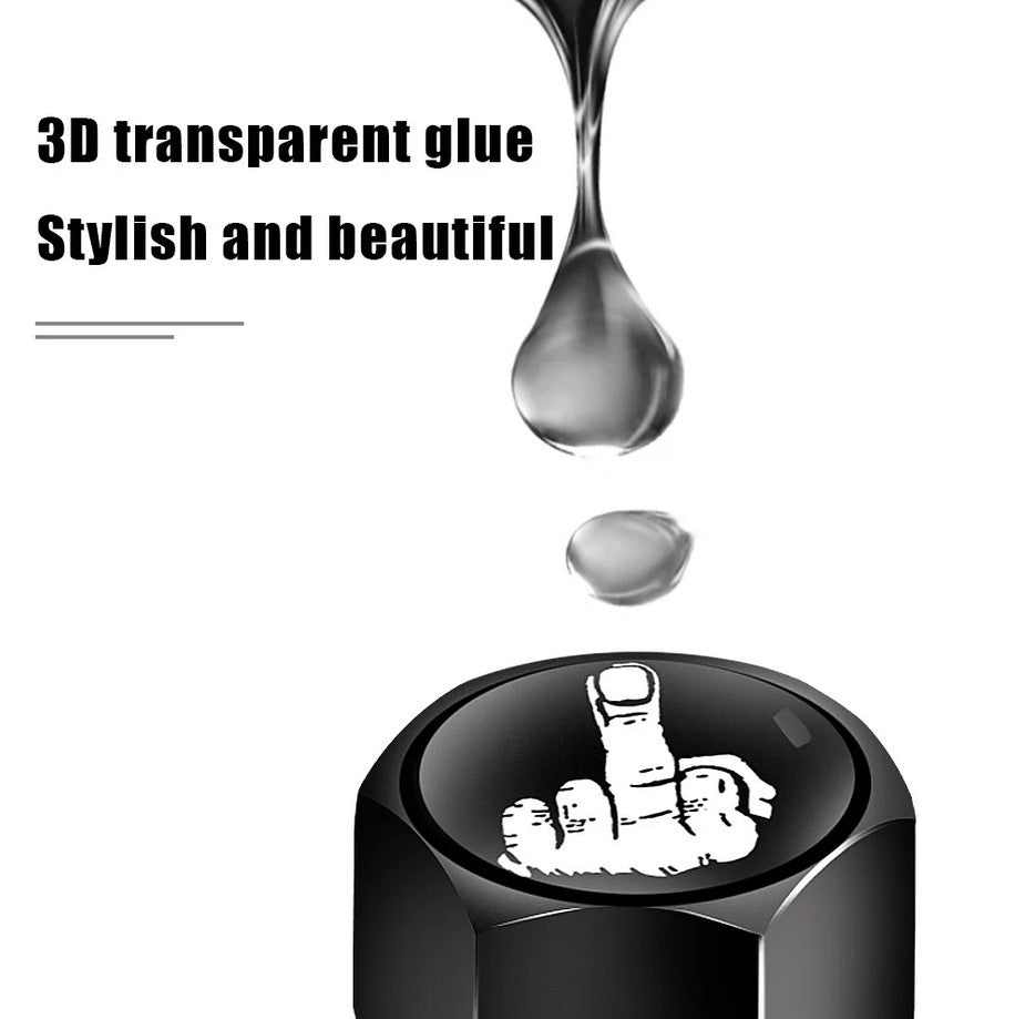 4-piece car tire valve cover rod air dust cover, black, suitable for Volvo