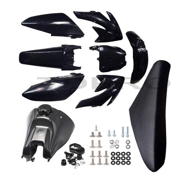 Black Plastics Kit Tank for Seat for Honda CRF70 XR70 Pit Dirt Bike 140cc 150cc 160c