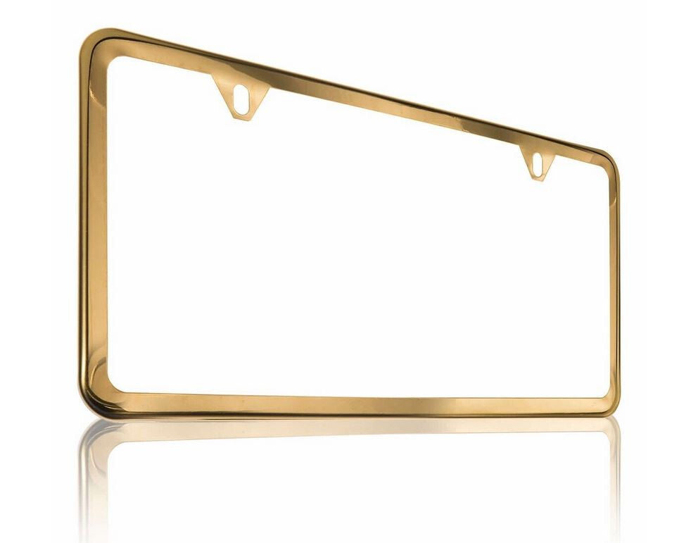 1 piece of car license plate frame cover cap rear boot trunk gold suitable for VW