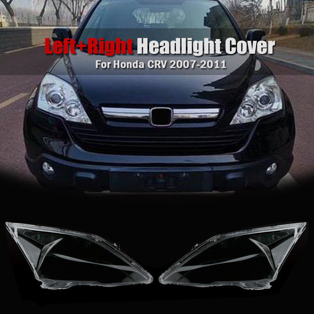 for Honda CRV 2007-2011 Pair Left Right Side Headlight Cover Headlamp Lens Shell