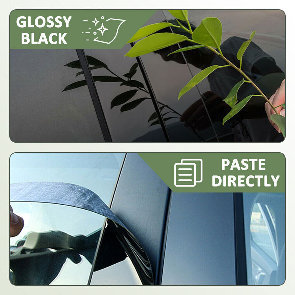 Piano Black Pillar Posts Door Window Molding Strip Trim for Honda Accord 1998-02