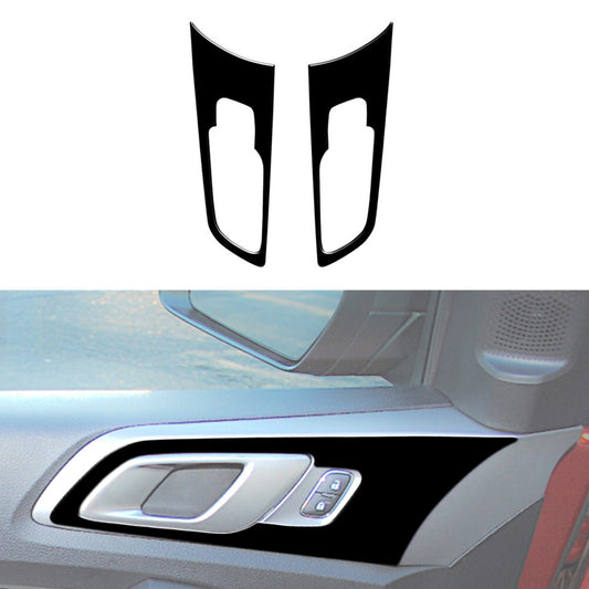 2X Glossy Black Front Door Handle Frame Cover Trim for Ford Ranger 2019-2022