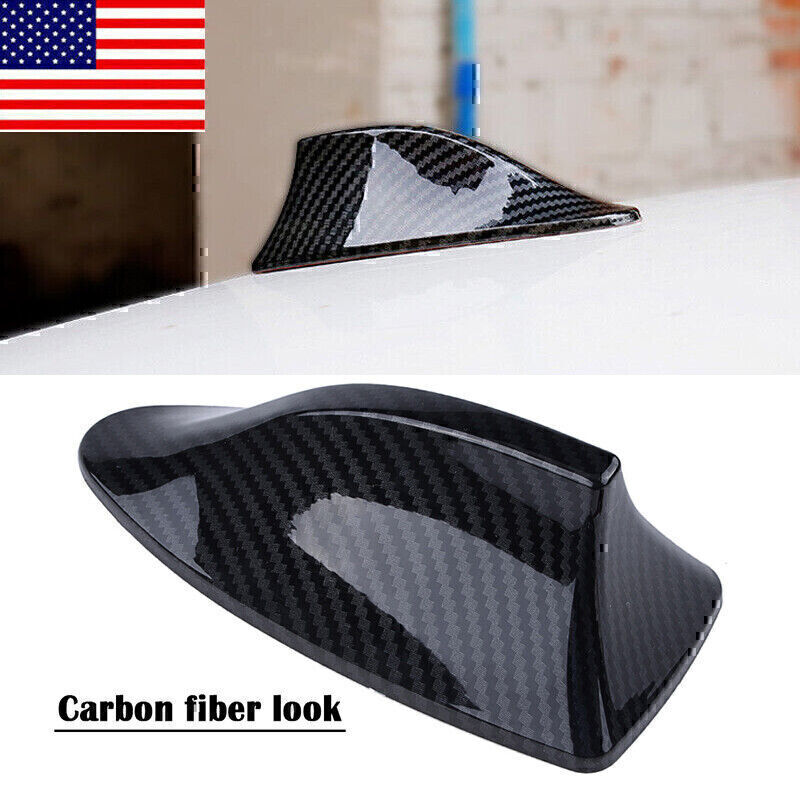 Universal Carbon Fiber Shark Fin Antenna Car AUTO Aerial FM/AM Radio Signal US