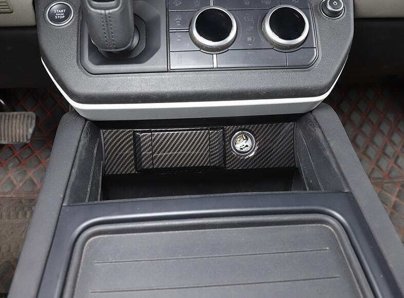 for Land Rover for Defender 2020-2023 Carbon Fiber Console Cigarette Lighter Panel