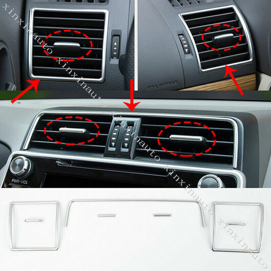 for Toyota Prado 150 2018-2021 Silver Steel Air Conditioning Vent Trim Strip 7x