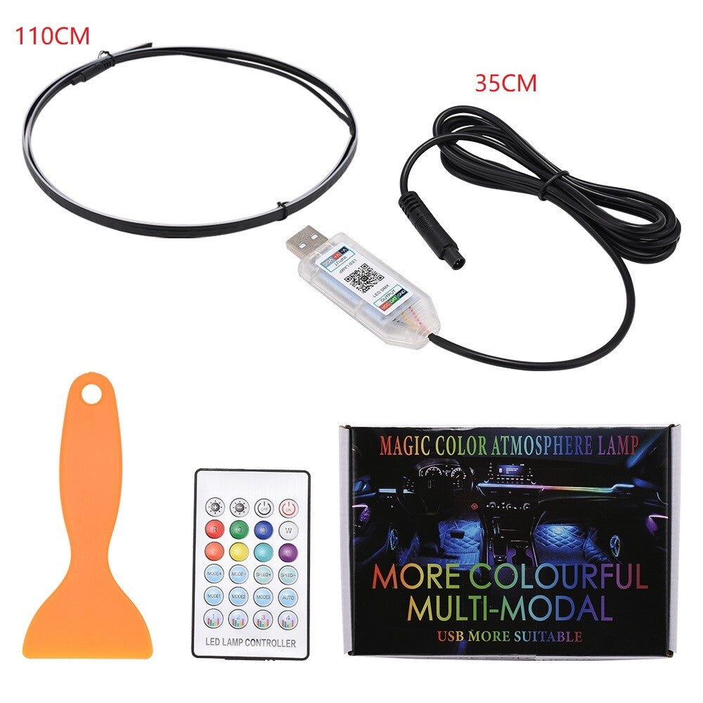 145CM Car LED Strip Light, Atmosphere Light ,Wireless APP, Car Neon Lights