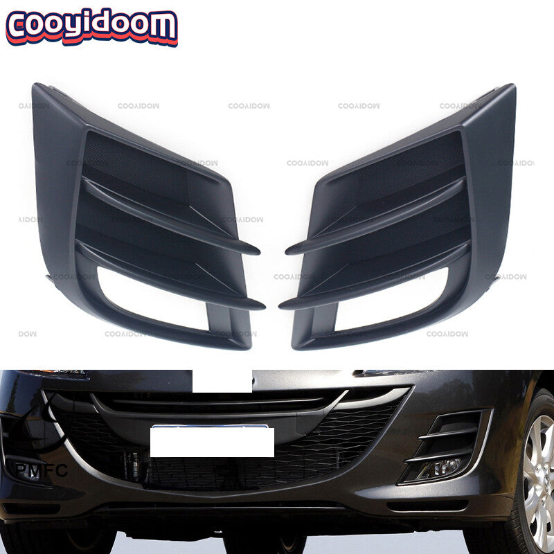 A pair of front bumper fog light covers for Mazda 3 2009 - 2013 BL BK