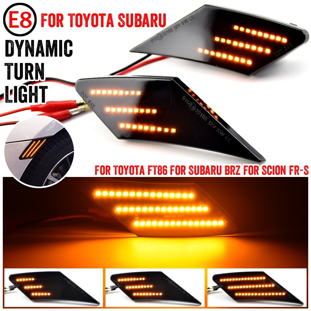 Dynamic Side Marker Turn Light for Toyota FT86 for Scion -S for Subaru BRZ 2013-2019