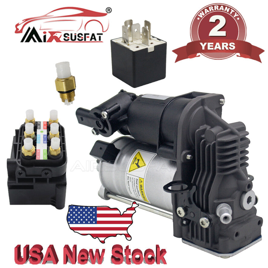 for MERCEDES ML GL CLASS W164 GL450 AIR SUSPENSION COMPRESSOR PUMP +BLOCK +RELAY