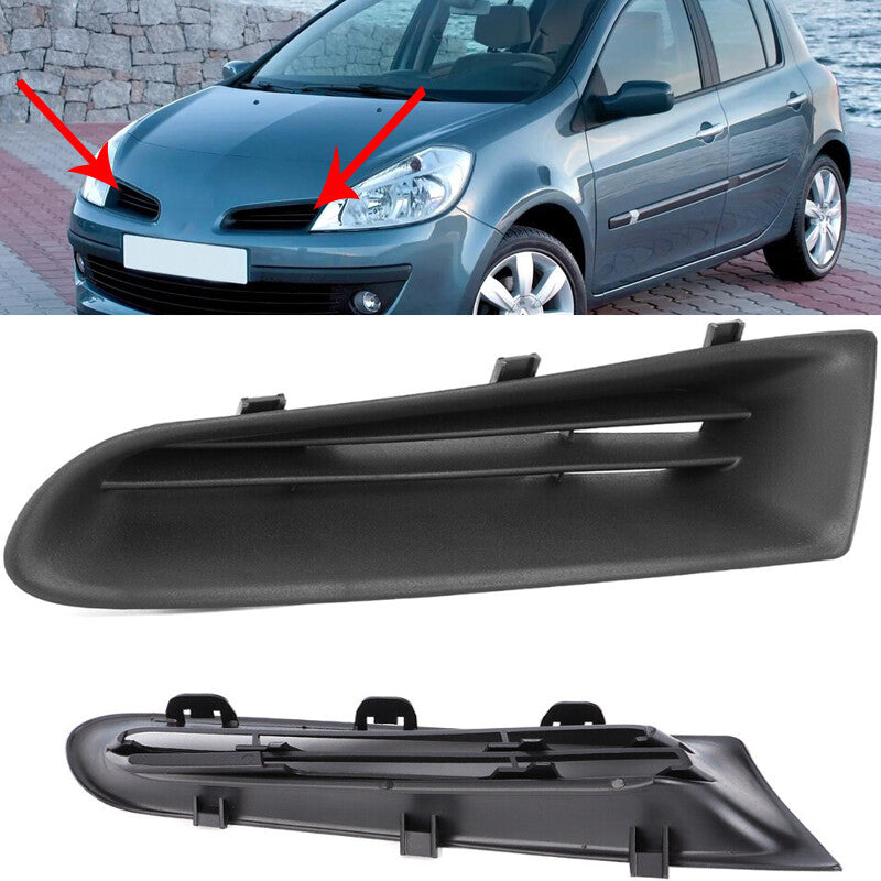 for Renault Clio MK3 2005-2009 Pair Front Bumper Open Vent Grille Intake Cover