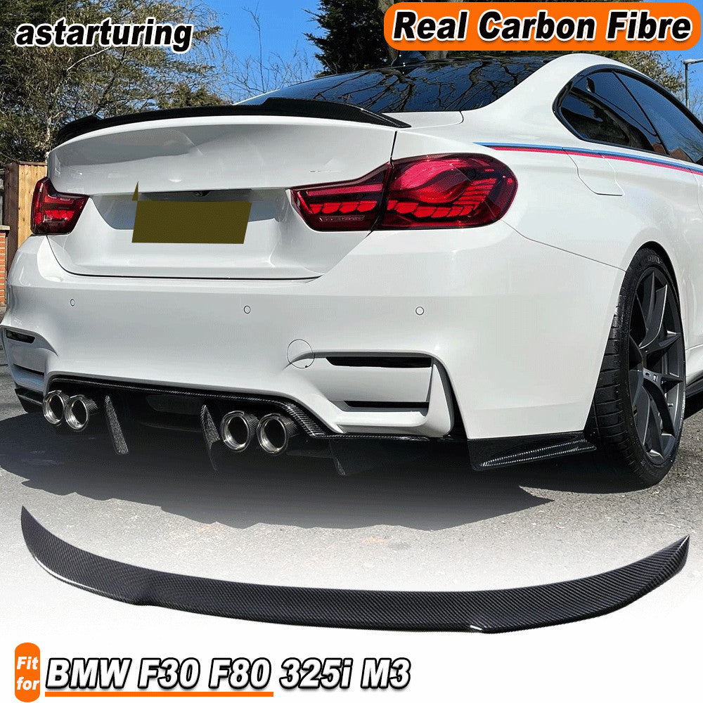Fit for BMW F30 320i 340i F80 M3 Rear Trunk Spoiler Racing Wing Lip REAL Carbon