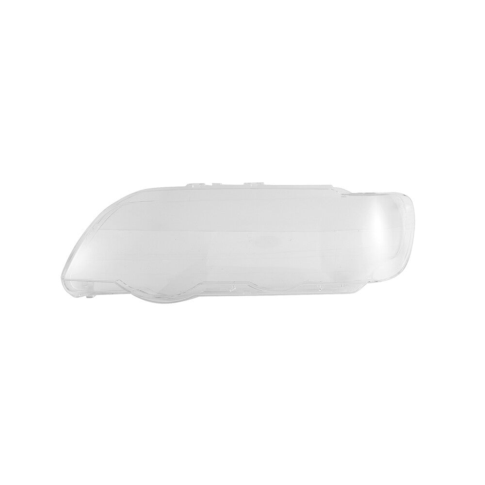 The transparent headlight lens cover for the left front headlight is suitable for BMW X5 E53 2000 - 2003.