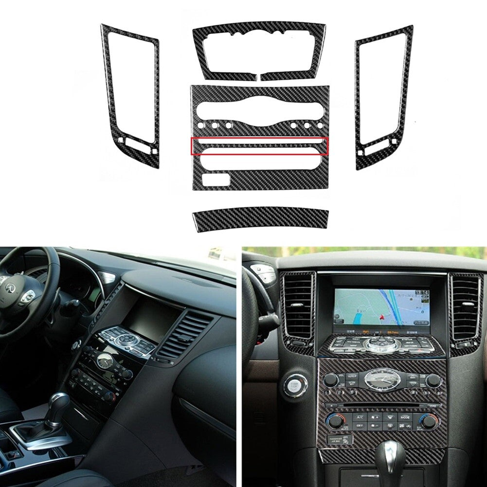 for Infiniti FX 09-13/QX70 14-16 Carbon Fiber Central Console Cover Trim Type A