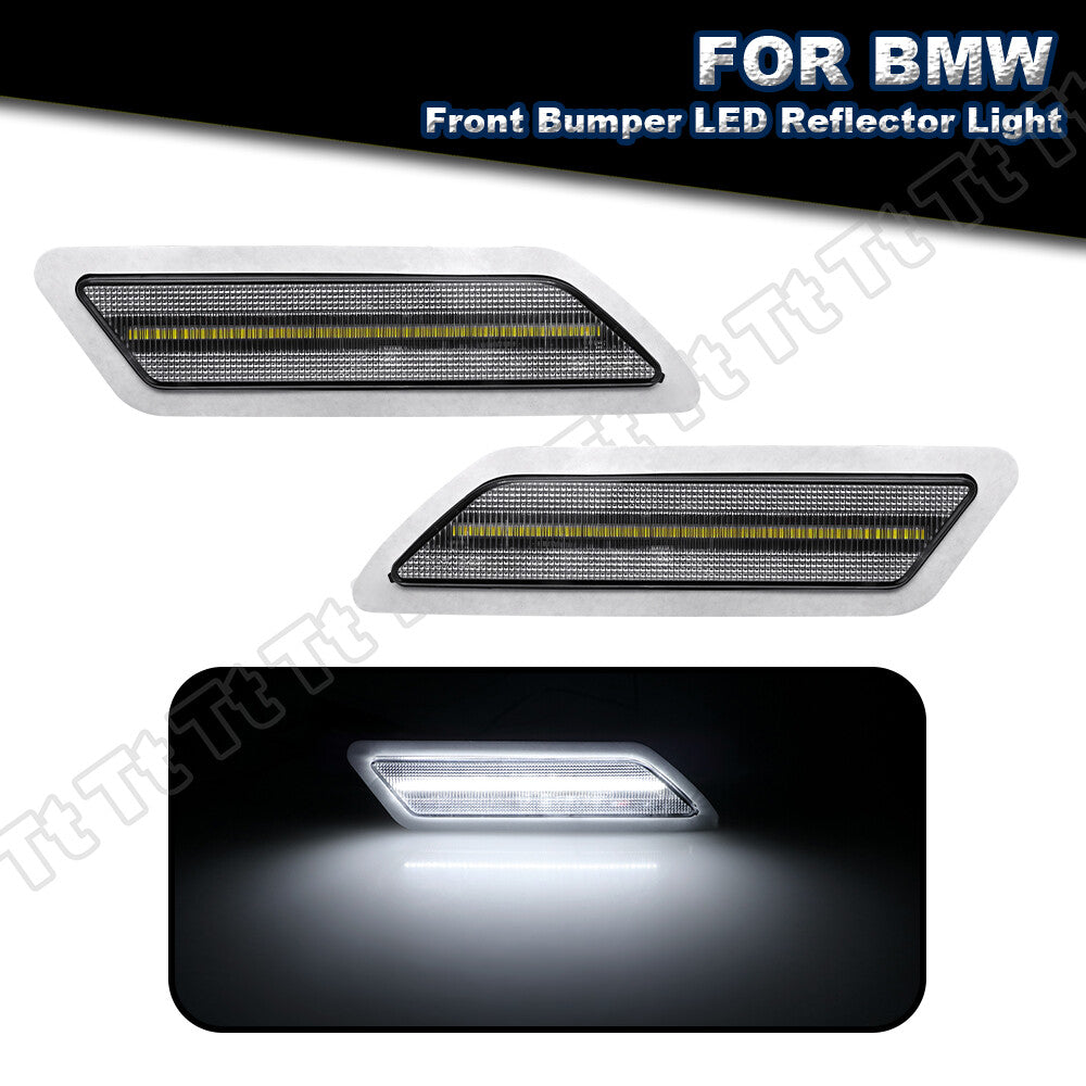 White LED front bumper reflectors are suitable for 2012-2015 for BMW 3 Series 320i, 328i, and 335i.
