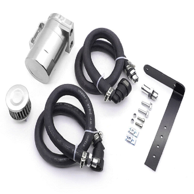 Oil Catch Can with Filter for 11-21Ford F150 5.0L 18-20 Expedition JLT Silver