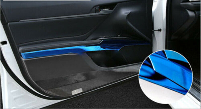 for Toyota for Camry 2018-2023 Blue Stainless Interior Door Armrest Decor Cover Trim