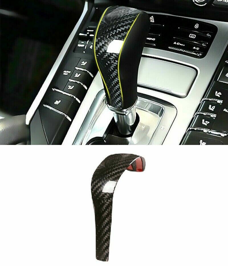 Genuine Carbon Fiber Console Shift Knob Cover Trim for Porsche for Cayenne 2011-17